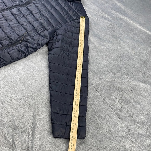 Mens Packable Insulated Puffer Large Jacket Black Full Zip Lightweight Very Warm - Picture 3 of 12